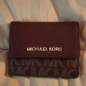 MK burgundy small wallet